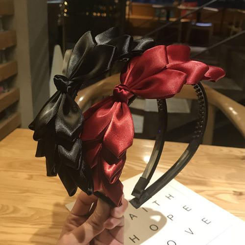 韩版可爱发饰配件女式纯色结带齿