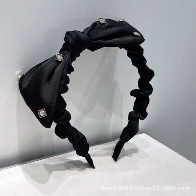发箍女新品镶钻褶皱结头箍气质