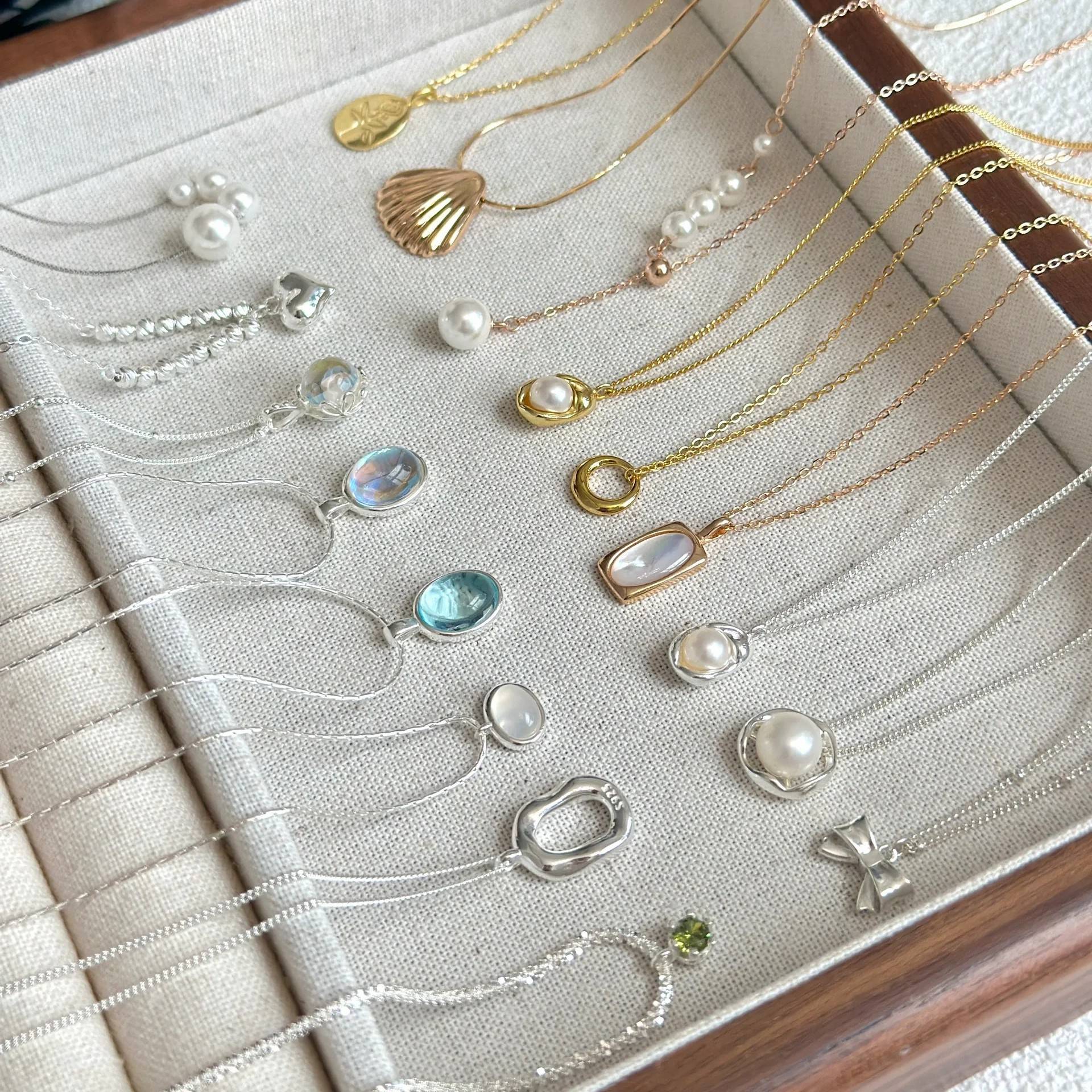 ins风珍珠贝壳夏季百搭项链女结