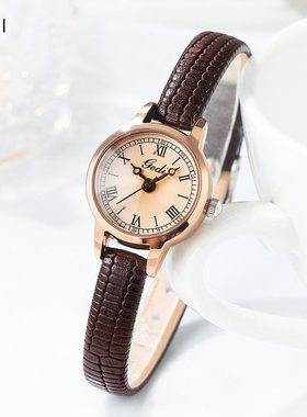 歌迪复古2025年时尚小巧学生表小众感小盘皮带表防水石英女士手表