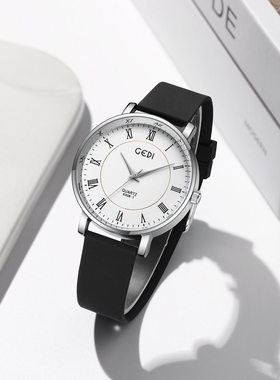 歌迪2025年时尚简约学生款防水硅胶腕表小众高颜值情侣防水手腕表