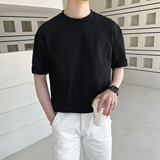 ins轻熟风高品质260克男士三防T圆领微宽落肩T恤咖A407-DT66-P25，男装T恤，电商A407