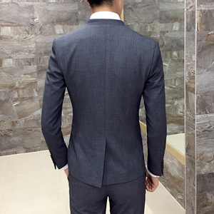 2025秋冬新款韩版结婚礼服立领西装套装男修身西服XZ52P155图片