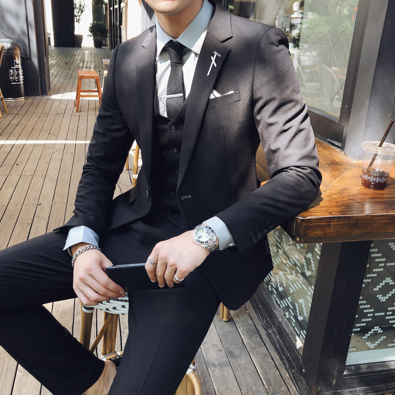 2025秋冬新款英伦风男士单排扣西服上衣纯色西装A407-XZ225-P140,男装西服套装,电商A407