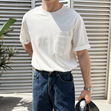 男士液氨免烫棉白t恤免烫冰爽夏季英伦风短袖T恤A407-DT86-P45栗，男装T恤，电商A407
