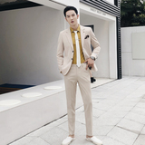 2025秋冬新款英伦风男士网红单排扣西服两件套装A407-XZ224-P240，男装西服，电商A407