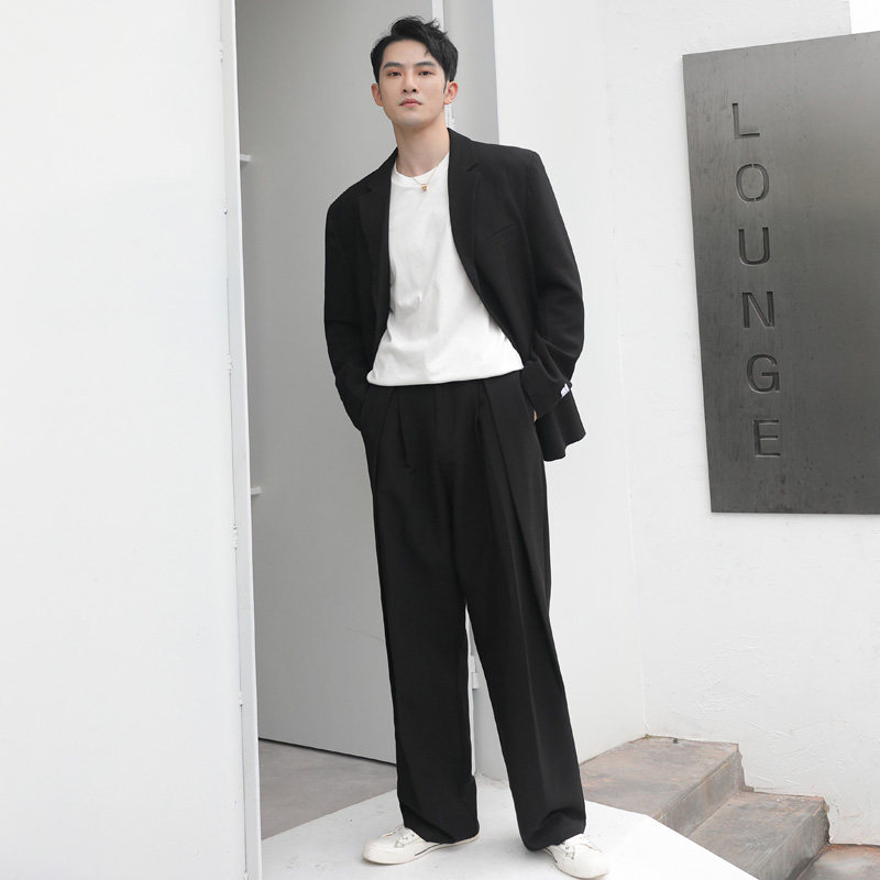 ins轻熟男情侣宽松西服女西装黑XZ268-P230单西控198-两件套控298图片