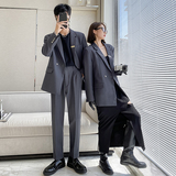 ins轻熟风新款情侣西服男女休闲微宽松垂感西装灰XZ298-P155控198，男装西服套装，电商A407