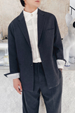 2025秋冬新款男士休闲纯色宽松西服外套男青年西装XZ267/P155黑色，男装西服套装，电商A407