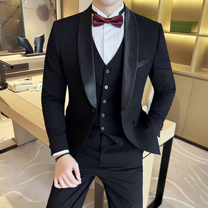 男士结婚礼服单排青果领西服修身新郎伴郎服单西A407/XZ335/P135图片