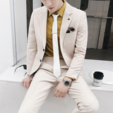2025秋冬新款英伦风男士网红单排扣西服两件套装A407-XZ224-P240，男装西服，电商A407