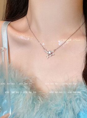五角星风锆石满钻项链精致锁骨