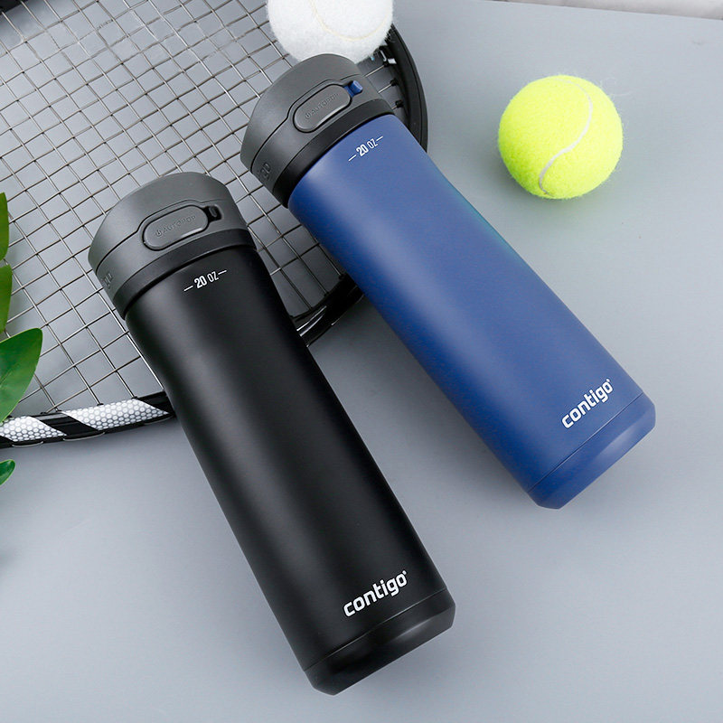 康迪克contigo不锈钢保温杯大口户外健身大容量600ml学生直饮水杯