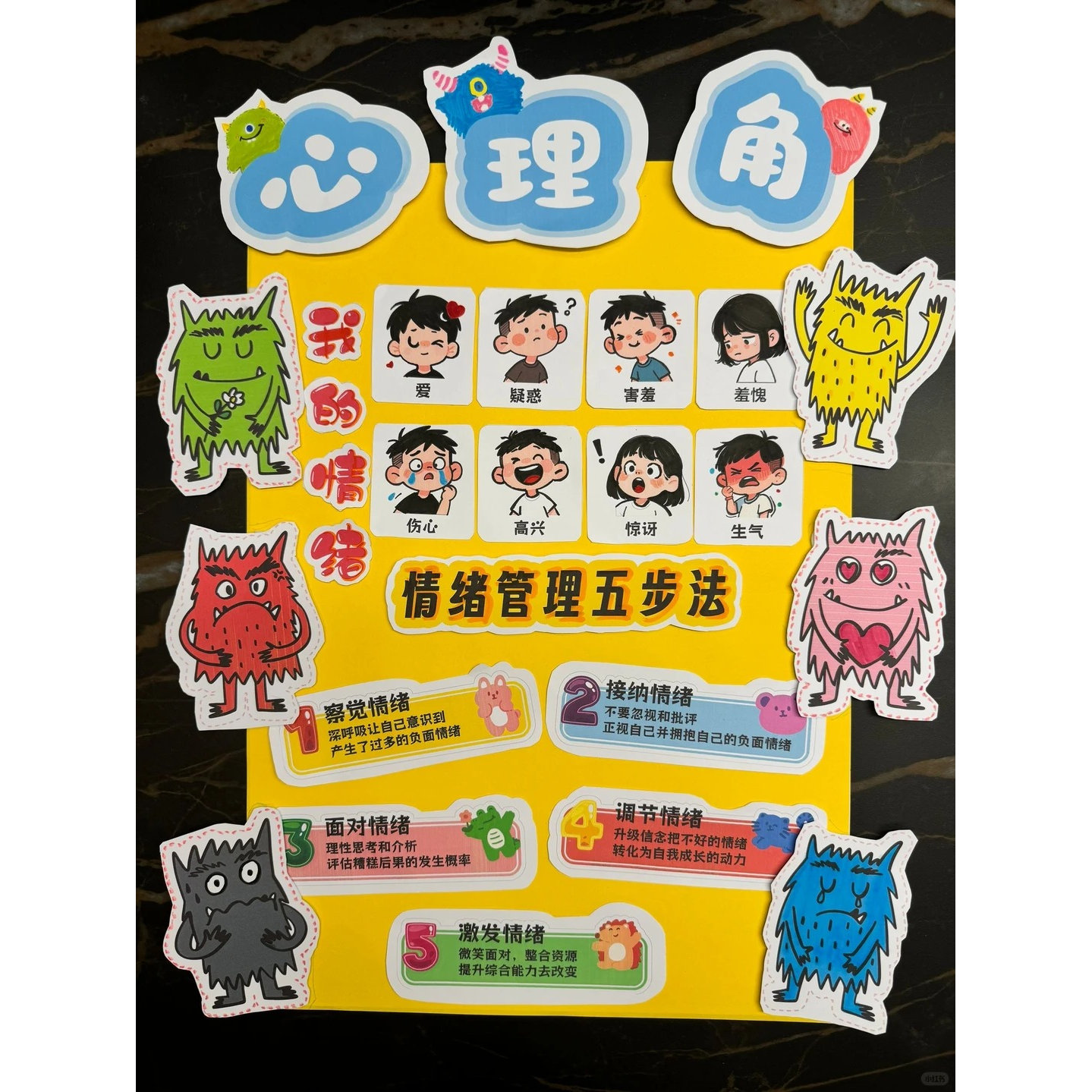 班级文化图书角心理角情绪管理心理健康公约教室文化墙布置环创