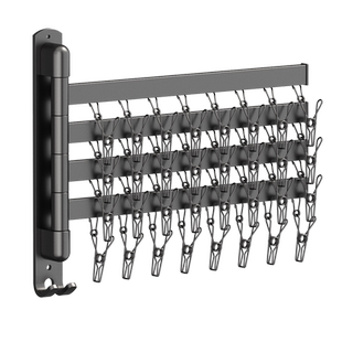 折叠晾衣架家用晒凉晾袜子神器墙上阳台内衣内裤袜夹子袜子晾晒架