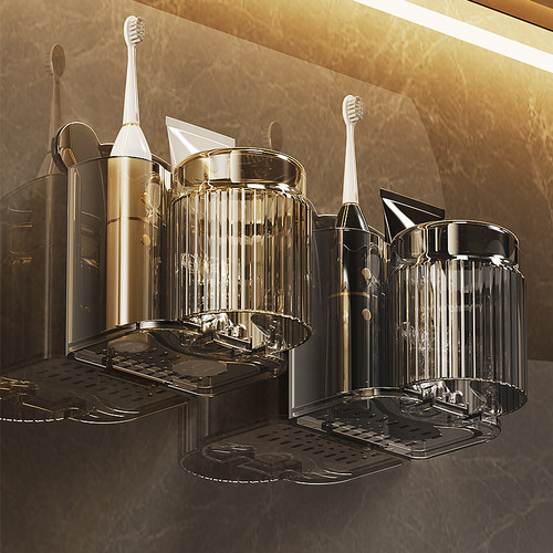 轻奢可爱小熊牙刷架通风沥水