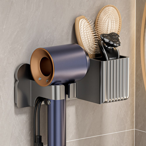 吹风机置物架免打孔卫生间电吹风支架挂架壁挂浴室吹风筒收纳架子