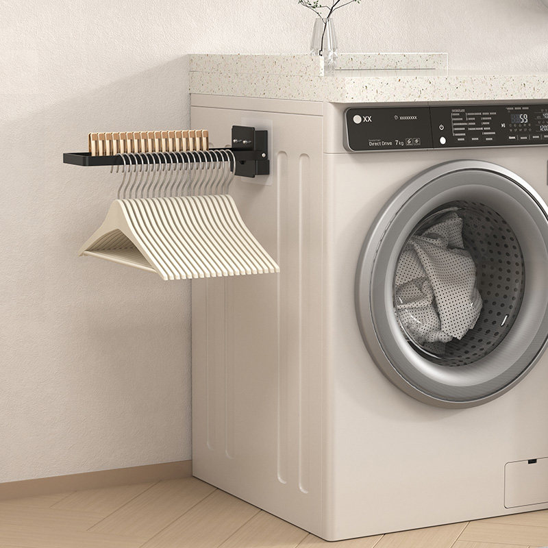 阳台衣架整理收纳神器墙上壁挂式折叠晾衣架存放整理毛巾杆免打孔,收纳整理,塑料衣架,淘宝优惠券,粉丝福利购,淘宝优惠卷