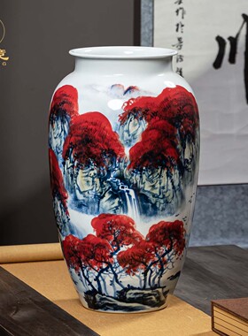 景德镇手绘鸿运当头陶瓷摆件