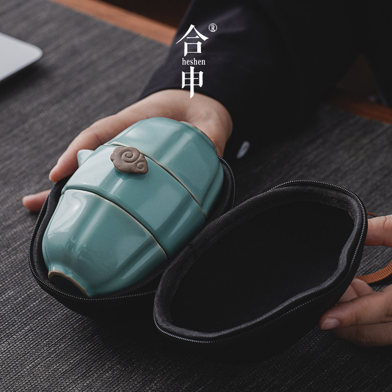 汝窑套装一壶户外随身旅行茶具图片