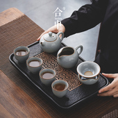 汝窑茶具套装 家用陶瓷功夫茶壶泡茶杯中式 轻奢高端茶具茶台一整套