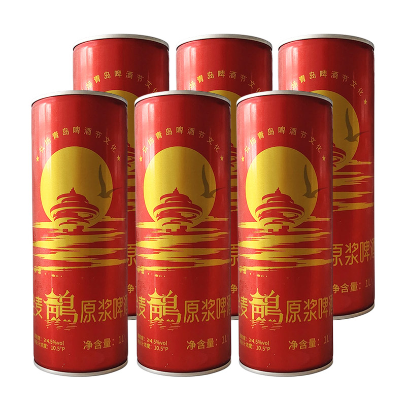 全麦䴖原浆啤酒4.5度6罐青岛白金