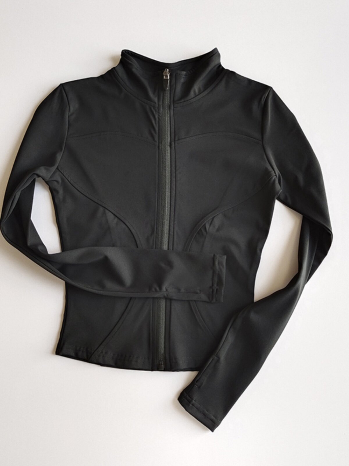 FALL|WINTER STAND-UP COLLAR SPORTS COAT WOMENS SLIM AND VERSATILE GYM WEAR QUICK-DRYING TIGHT LONG-SLEEVED YOGA WEAR TOP