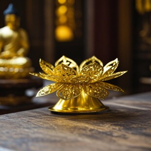 合金酥油灯座佛具莲花镂空酥油灯座莲花佛供灯架长明灯灯油烛台