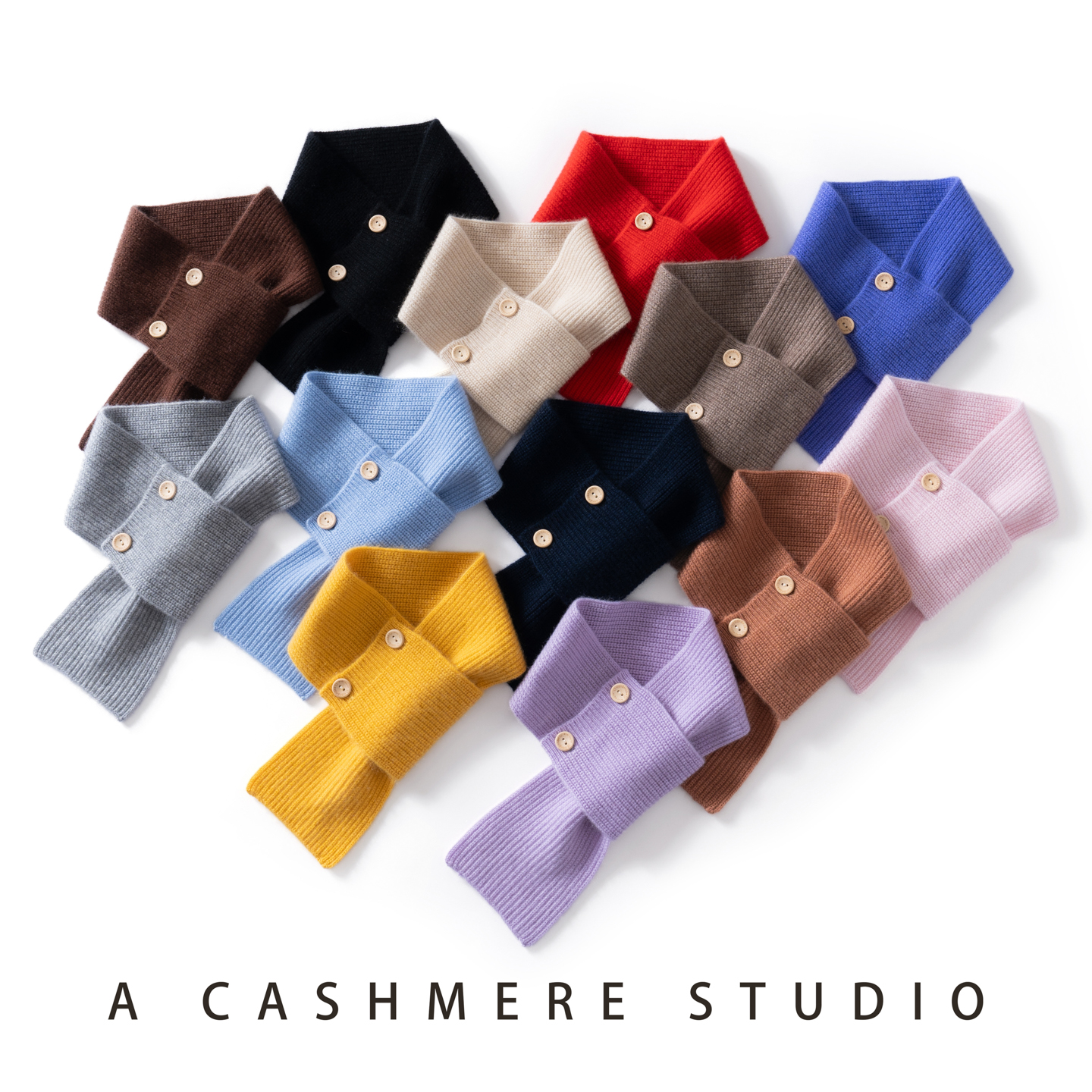 秋冬羊绒针织短款小围巾女宝护脖子护颈保暖交叉围脖脖套男宝防寒