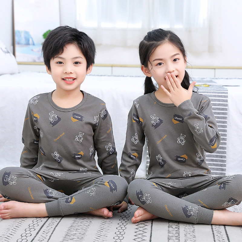 儿童秋衣秋裤宝宝纯棉秋衣套装中大童保暖内衣男童女孩薄款睡衣
