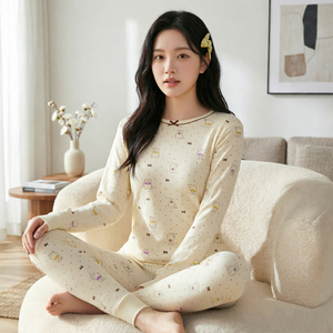 女童纯棉保暖家居服套装