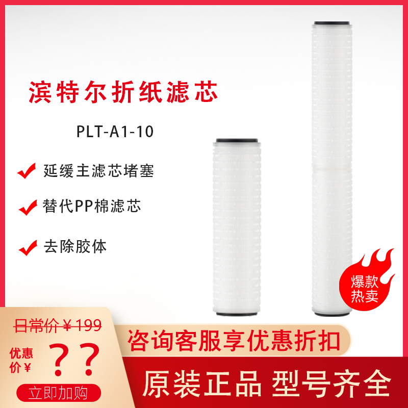 滨特尔爱惠浦滤芯1020寸标准滤瓶通用折纸滤芯0.45微米替代PP棉芯