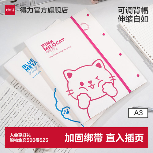 得力A3文件夹试卷收纳册
