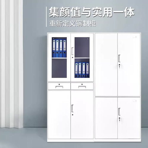 洛港 白色文件柜办公铁皮柜档案资料柜（组）