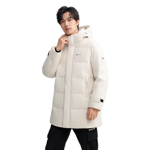 雪中飞2025春新款男士连帽羽绒服中长款商务休闲绅士气质保暖