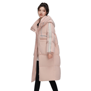 雪中飞2025秋冬新款女士长款运动休闲白色过膝保暖简约韩版羽绒服