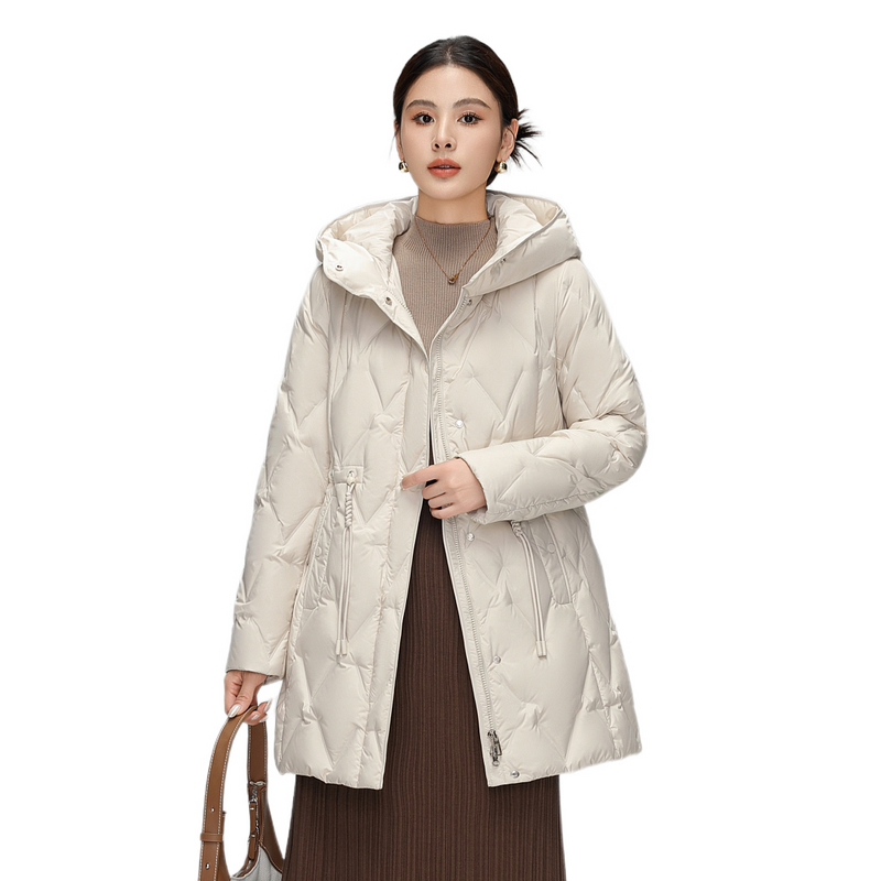 中长款羽绒服雪中飞时尚气质连帽