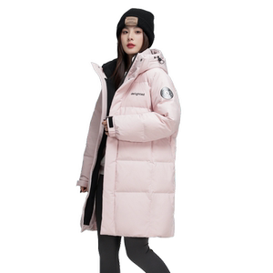 雪中飞2024秋冬新款男女情侣连帽中长款羽绒服百搭简约休闲防风暖