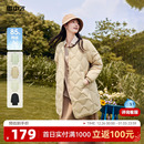雪中飞2025秋冬新款 轻薄圆领羽绒服休闲基础百搭纯色 女士中长款