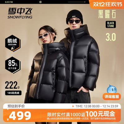 雪中飞黑曜石鹅绒羽绒服