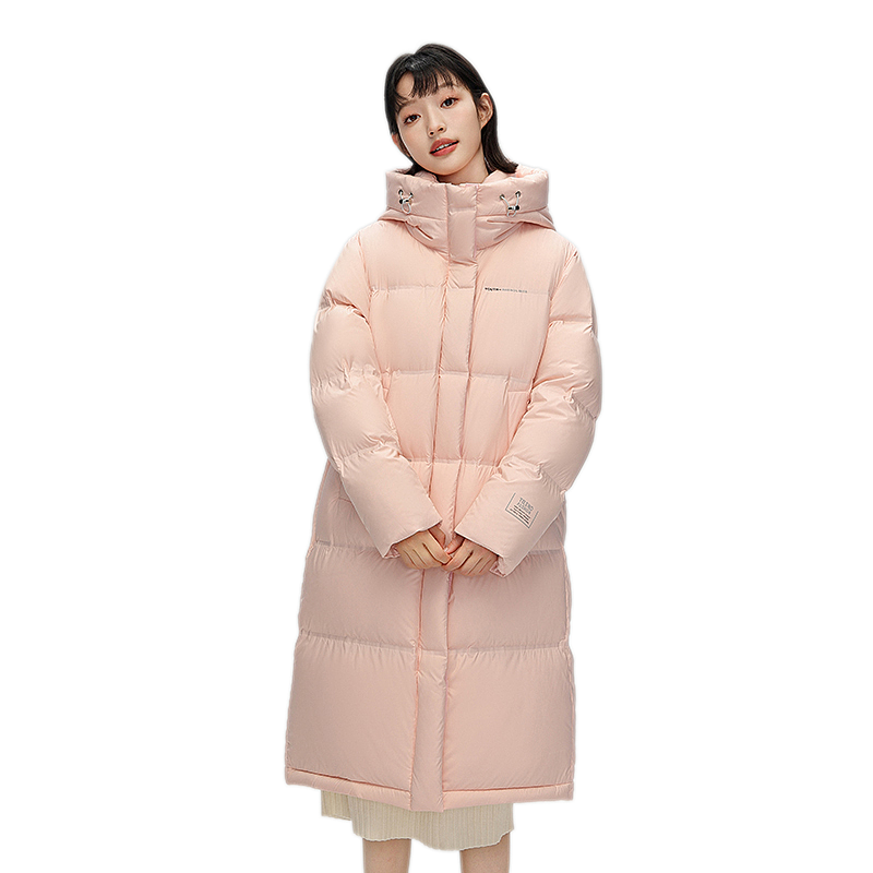 雪中飞2025春秋热销女式羽绒中长款连帽加厚简约温柔运动保暖韩版