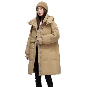 雪中飞2024秋冬新款女士中长款连帽羽绒服牛角扣休闲简约气质防风