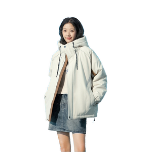 雪中飞2024冬新款男女同款情侣连帽短款羽绒服时尚休闲运动风