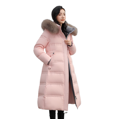 长款羽绒服雪中飞狐狸毛领