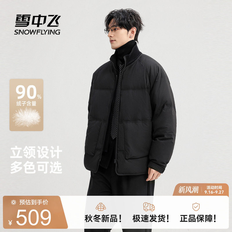 雪中飞时尚立领男士夹克羽绒服