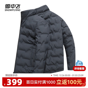 雪中飞25冬新款 无帽立领羽绒服商务简约绅士内胆百搭防风W 男士