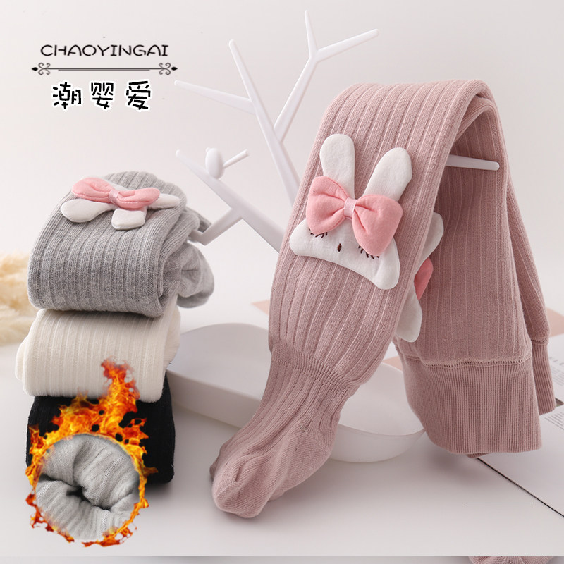 女童打底裤秋冬款一体加绒加厚宝宝连体袜外穿大PP连脚儿童连裤袜