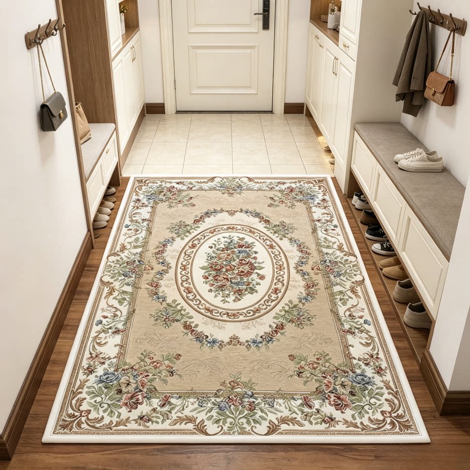欧美进门田园地垫客厅门厅卧室厨房门垫脚垫防滑垫子玄关吸水机织