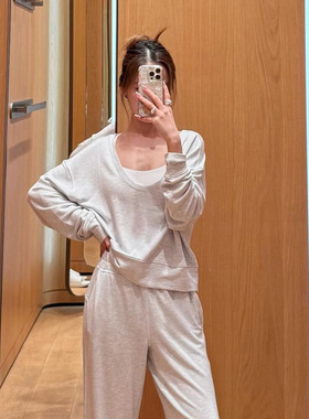 25秋冬新款 BeCalm同款女士低圆领套头衫 莫代尔宽松长袖卫衣