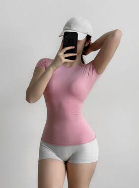 健身短袖T恤女薄款透气速干